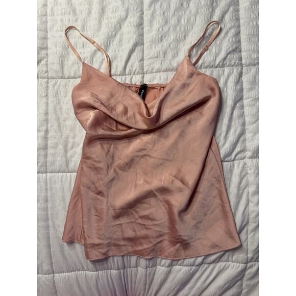 Venti6 Pink Tank Top Cowl Neck Adjustable Straps Women's Small Made in Italy Lux - Picture 1 of 6